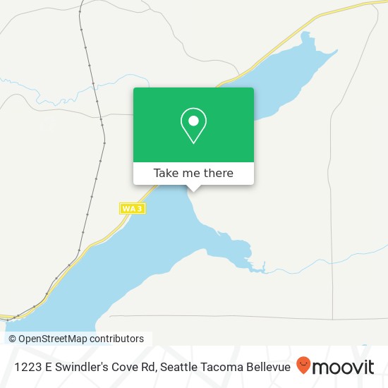 Mapa de 1223 E Swindler's Cove Rd, Shelton, WA 98584
