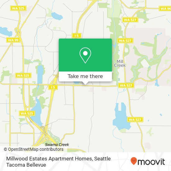 Mapa de Millwood Estates Apartment Homes, Lynnwood, WA 98087