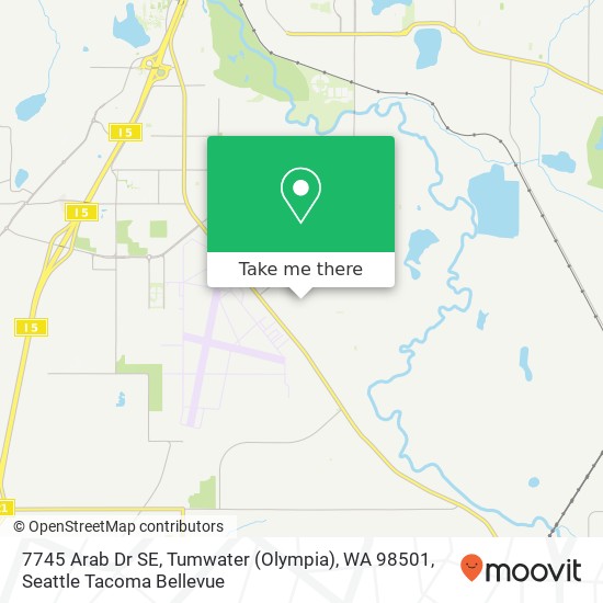 Mapa de 7745 Arab Dr SE, Tumwater (Olympia), WA 98501