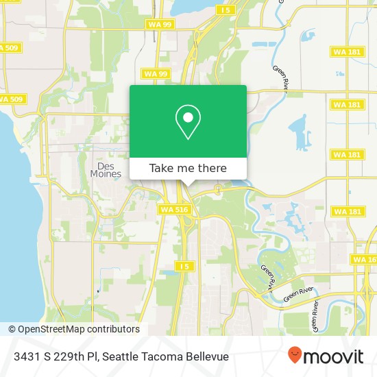 Mapa de 3431 S 229th Pl, Seattle, WA 98198