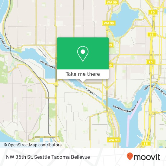 Mapa de NW 36th St, Seattle, WA 98107