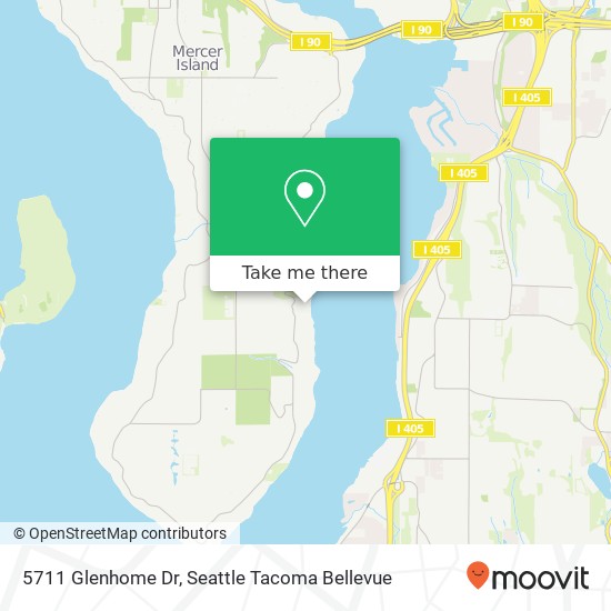 Mapa de 5711 Glenhome Dr, Mercer Island, WA 98040