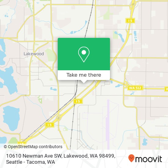 Mapa de 10610 Newman Ave SW, Lakewood, WA 98499