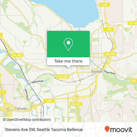 Mapa de Stevens Ave SW, Seattle (Renton), WA 98178