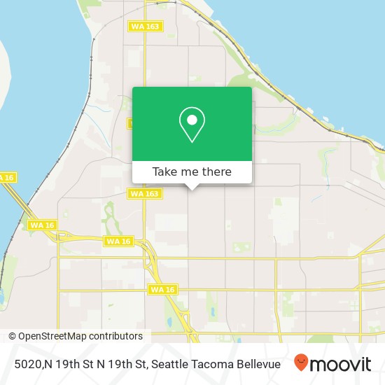 Mapa de 5020,N 19th St N 19th St, Tacoma, WA 98406