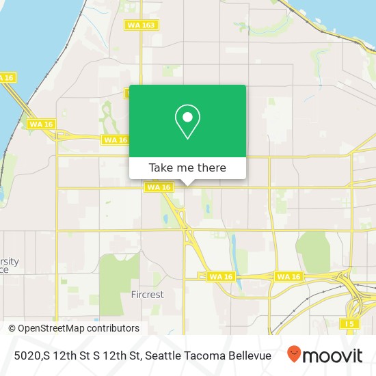 Mapa de 5020,S 12th St S 12th St, Tacoma, WA 98405