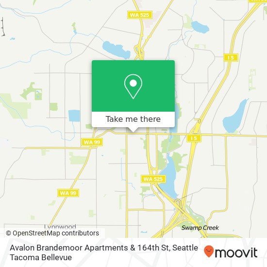 Mapa de Avalon Brandemoor Apartments & 164th St, Lynnwood, WA 98087