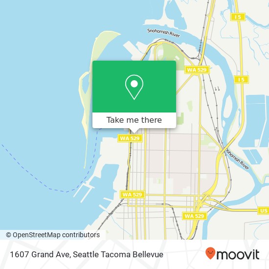 Mapa de 1607 Grand Ave, Everett, WA 98201