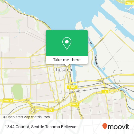 Mapa de 1344 Court A, Tacoma, WA 98402