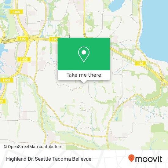 Mapa de Highland Dr, Bellevue, WA 98006