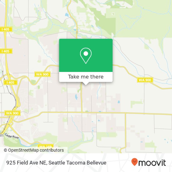 Mapa de 925 Field Ave NE, Renton, WA 98059