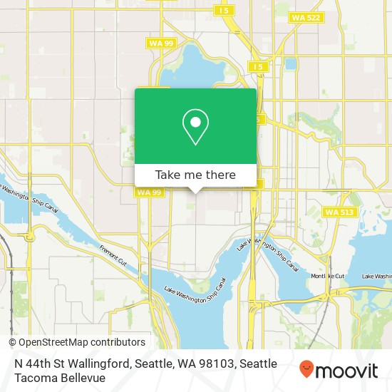 Mapa de N 44th St Wallingford, Seattle, WA 98103