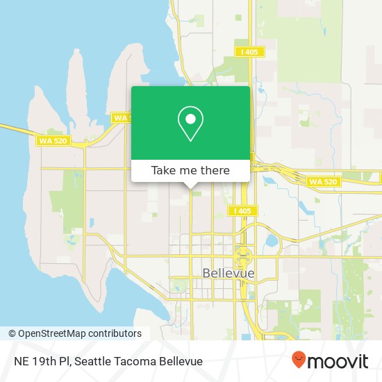 Mapa de NE 19th Pl, Bellevue, WA 98004