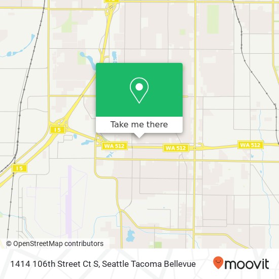 Mapa de 1414 106th Street Ct S, Tacoma, WA 98444