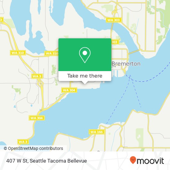 Mapa de 407 W St, Bremerton, WA 98314