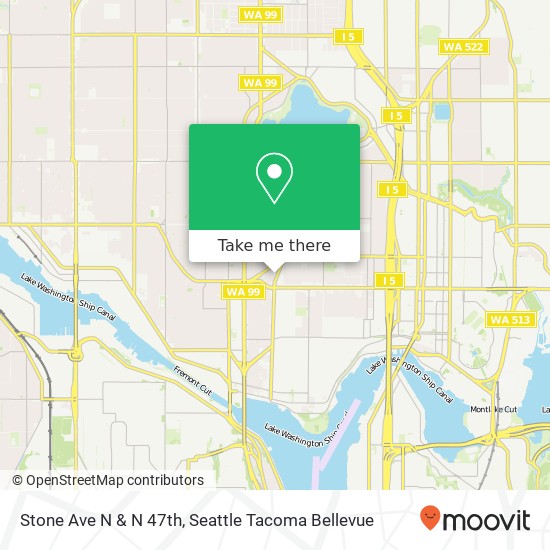 Mapa de Stone Ave N & N 47th, Seattle, WA 98103