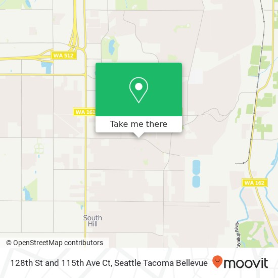 Mapa de 128th St and 115th Ave Ct, Puyallup, WA 98374