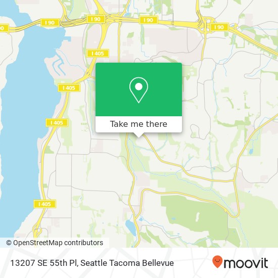 Mapa de 13207 SE 55th Pl, Bellevue, WA 98006