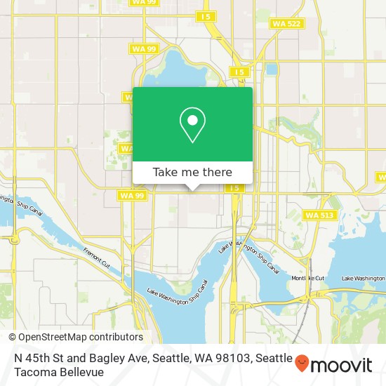 Mapa de N 45th St and Bagley Ave, Seattle, WA 98103