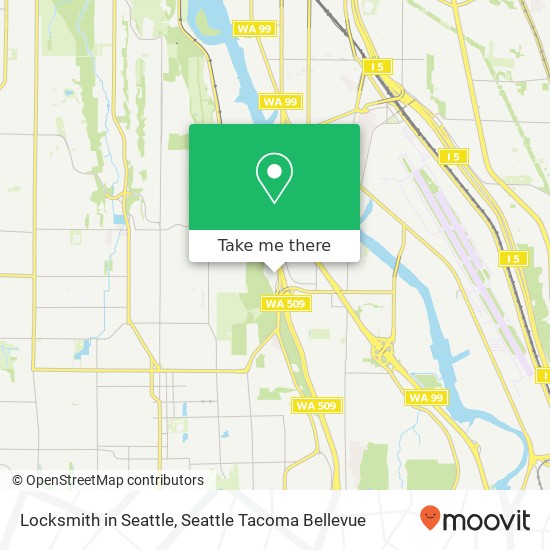 Mapa de Locksmith in Seattle, 8165 1st Ave S