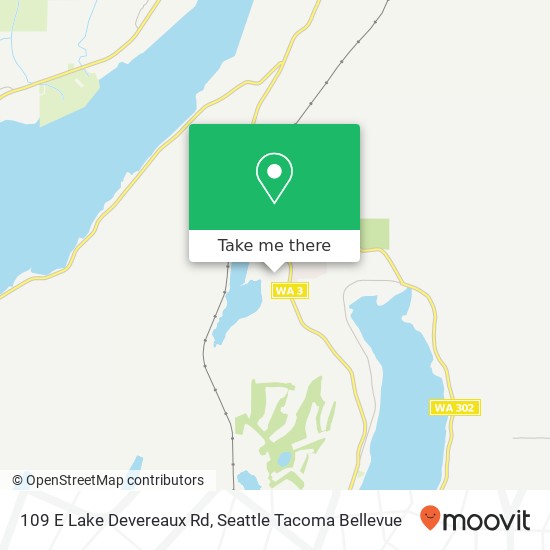 Mapa de 109 E Lake Devereaux Rd, Allyn, WA 98524