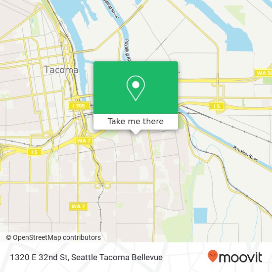 Mapa de 1320 E 32nd St, Tacoma, WA 98404