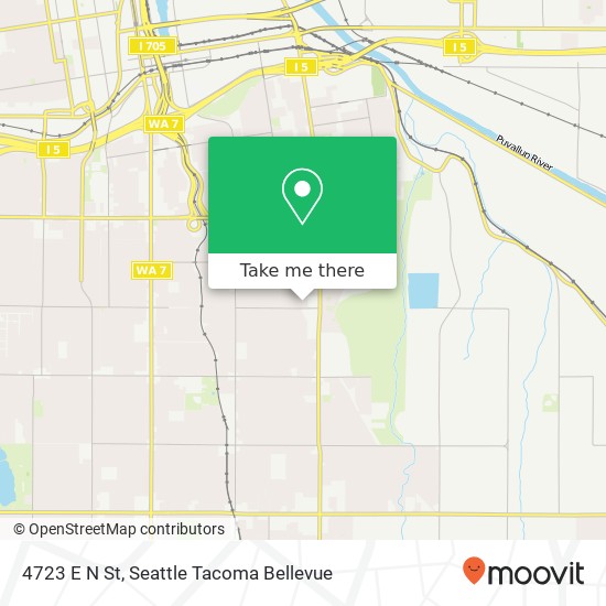 Mapa de 4723 E N St, Tacoma, WA 98404