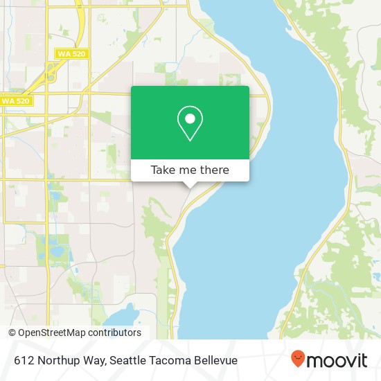 Mapa de 612 Northup Way, Bellevue, WA 98008