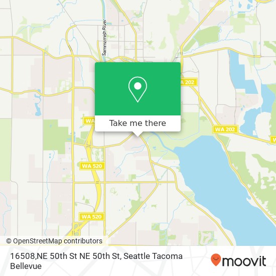 Mapa de 16508,NE 50th St NE 50th St, Redmond, WA 98052