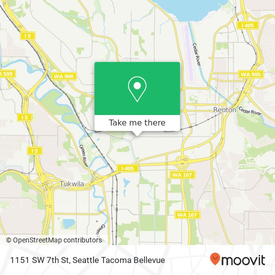 Mapa de 1151 SW 7th St, Renton, WA 98057