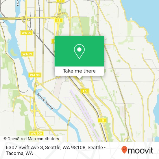 Mapa de 6307 Swift Ave S, Seattle, WA 98108