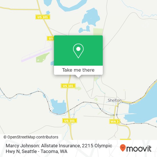Mapa de Marcy Johnson: Allstate Insurance, 2215 Olympic Hwy N