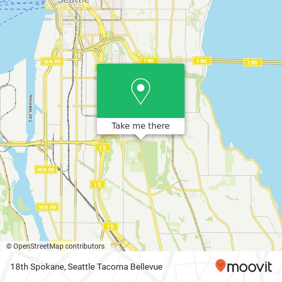 Mapa de 18th Spokane, Seattle, WA 98144