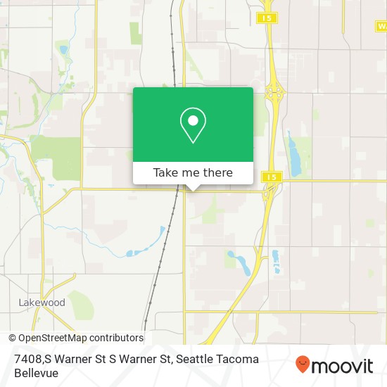 Mapa de 7408,S Warner St S Warner St, Tacoma, WA 98409