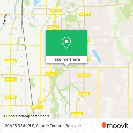 Mapa de 20625 98th Pl S, Kent, WA 98031