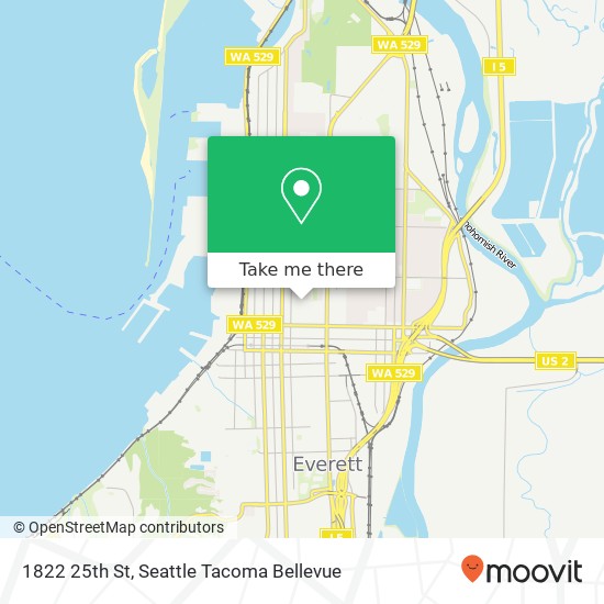 Mapa de 1822 25th St, Everett, WA 98201