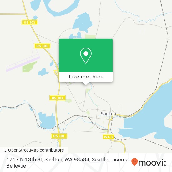 Mapa de 1717 N 13th St, Shelton, WA 98584