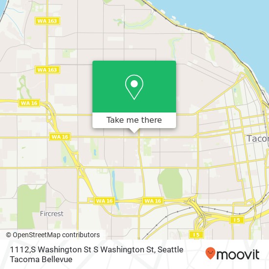 Mapa de 1112,S Washington St S Washington St, Tacoma, WA 98405