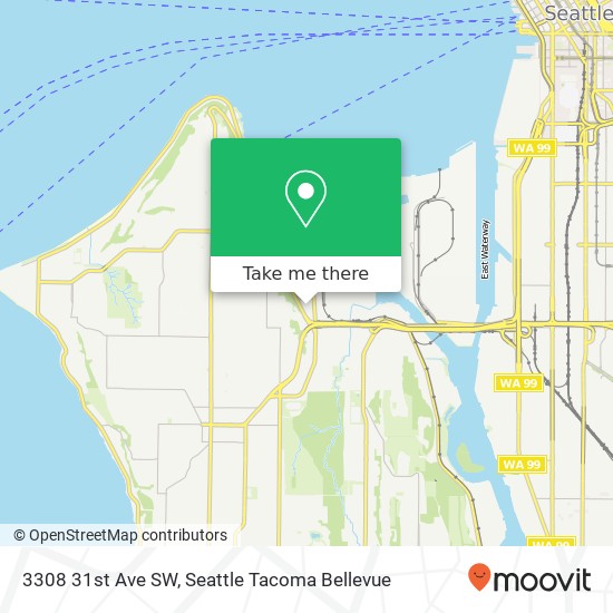 Mapa de 3308 31st Ave SW, Seattle, WA 98126