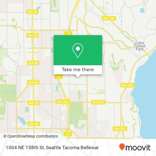 Mapa de 1004 NE 158th St, Shoreline, WA 98155