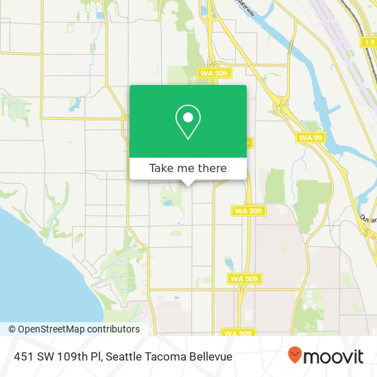 Mapa de 451 SW 109th Pl, Seattle, WA 98146