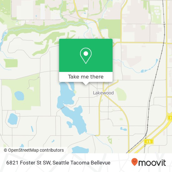 Mapa de 6821 Foster St SW, Lakewood, WA 98499