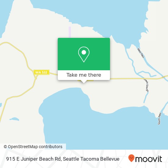 Mapa de 915 E Juniper Beach Rd, Camano Island, WA 98282