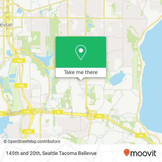 145th and 20th, Bellevue, WA 98007 map