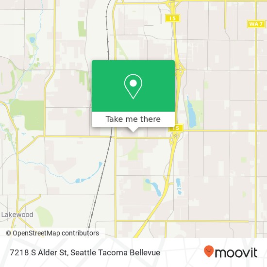 Mapa de 7218 S Alder St, Tacoma, WA 98409