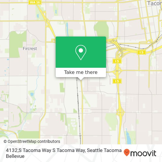 Mapa de 4132,S Tacoma Way S Tacoma Way, Tacoma, WA 98409