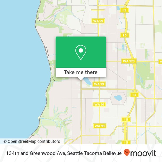 Mapa de 134th and Greenwood Ave, Seattle, WA 98133