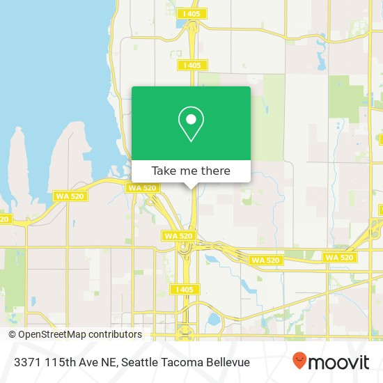 Mapa de 3371 115th Ave NE, Bellevue, WA 98004