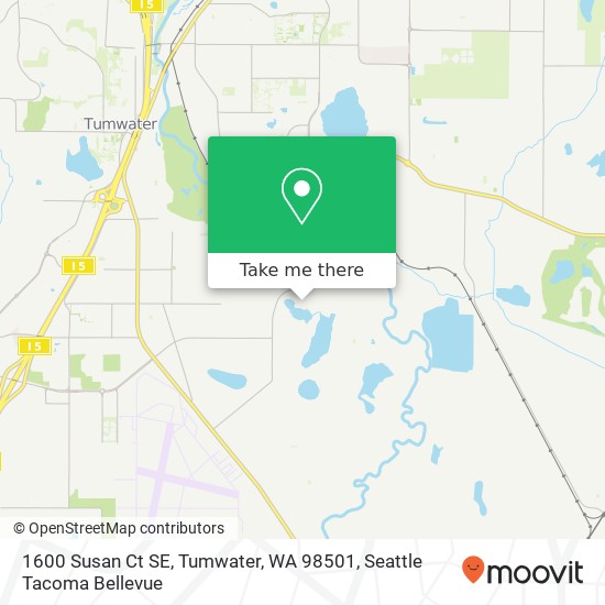 Mapa de 1600 Susan Ct SE, Tumwater, WA 98501