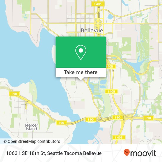 Mapa de 10631 SE 18th St, Bellevue, WA 98004